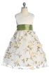 Girls Elegant Floral Embroidered Dress with Sash 2-12